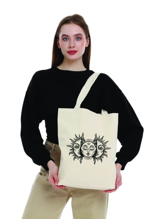 Zoozie Bags 0597 Bolso de Mano de Algodón, Color Crema, 35x40x8cm